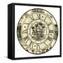 Antique Floral Clock-Vision Studio-Framed Stretched Canvas