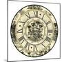 Antique Floral Clock-Vision Studio-Mounted Art Print