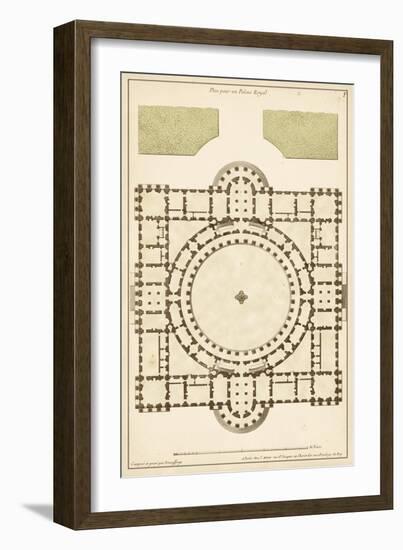 Antique Garden Plan III-Jean Deneufforge-Framed Art Print