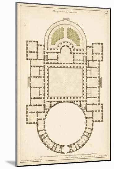 Antique Garden Plan IV-Jean Deneufforge-Mounted Art Print