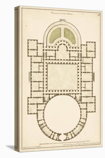 Antique Garden Plan IV-Jean Deneufforge-Stretched Canvas