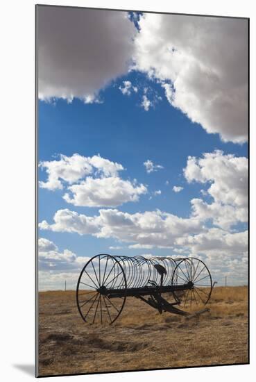 Antique Hay Raker, Prairie Homestead, Cactus Flat, South Dakota, USA-Walter Bibikow-Mounted Photographic Print