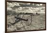 Antique Hay Raker, Prairie Homestead, Cactus Flat, South Dakota, USA-Walter Bibikow-Framed Photographic Print