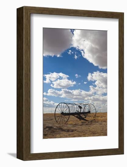 Antique Hay Raker, Prairie Homestead, Cactus Flat, South Dakota, USA-Walter Bibikow-Framed Photographic Print