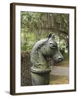 Antique Horse Head Carriage Hitch and Oak Trees in Spanish Moss, Beaufort, South Carolina, Usa-Cindy Miller Hopkins-Framed Photographic Print