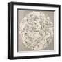 Antique Illustration Of Celestial Planisphere (Southern Hemisphere) With Constellations-marzolino-Framed Art Print