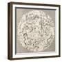 Antique Illustration Of Celestial Planisphere (Southern Hemisphere) With Constellations-marzolino-Framed Art Print