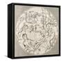 Antique Illustration Of Celestial Planisphere (Southern Hemisphere) With Constellations-marzolino-Framed Stretched Canvas