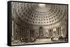 Antique Illustration Of Pantheon In Rome, Italy-marzolino-Framed Stretched Canvas