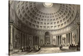 Antique Illustration Of Pantheon In Rome, Italy-marzolino-Stretched Canvas