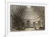 Antique Illustration Of Pantheon In Rome, Italy-marzolino-Framed Art Print