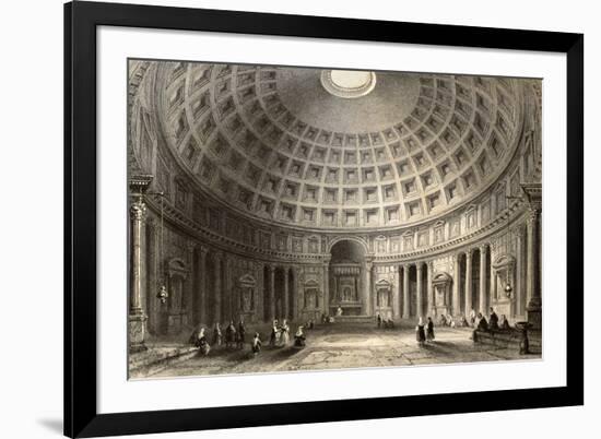 Antique Illustration Of Pantheon In Rome, Italy-marzolino-Framed Art Print