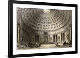 Antique Illustration Of Pantheon In Rome, Italy-marzolino-Framed Art Print