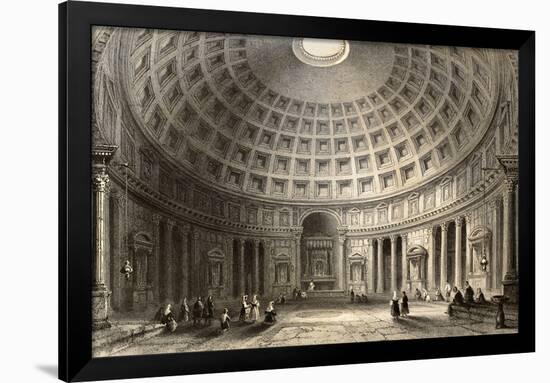 Antique Illustration Of Pantheon In Rome, Italy-marzolino-Framed Art Print