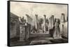 Antique Illustration Of Pompeii Roman House, Southern Italy-marzolino-Framed Stretched Canvas