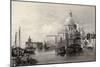 Antique Illustration Of Santa Maria Della Salute Basilica, Venice, Italy-marzolino-Mounted Art Print