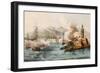 Antique Illustration Shows Palermo Bombing In 1860 By Bourbon'S Fleet-marzolino-Framed Art Print