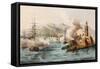 Antique Illustration Shows Palermo Bombing In 1860 By Bourbon'S Fleet-marzolino-Framed Stretched Canvas