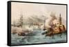 Antique Illustration Shows Palermo Bombing In 1860 By Bourbon'S Fleet-marzolino-Framed Stretched Canvas