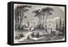 Antique Illustration Shows Villa Raimondi, In The Village Of Fino, Near Milan-marzolino-Framed Stretched Canvas