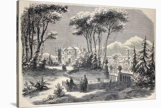 Antique Illustration Shows Villa Raimondi, In The Village Of Fino, Near Milan-marzolino-Stretched Canvas