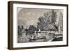 Antique Illustrations Of Fontainebleau Basin And Castle-marzolino-Framed Art Print