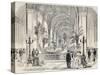 Antique Illustrtation of Tropical Garden at Hotel De Ville Interior, Paris. Original, from Drawing-marzolino-Stretched Canvas