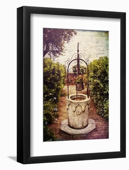 Antique Italian Well In A Garden At Lake Garda-George Oze-Framed Photographic Print