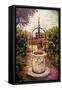 Antique Italian Well In A Garden At Lake Garda-George Oze-Framed Stretched Canvas