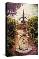 Antique Italian Well In A Garden At Lake Garda-George Oze-Stretched Canvas