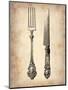 Antique Knife and Fork-NaxArt-Mounted Art Print