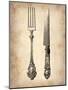 Antique Knife and Fork-NaxArt-Mounted Art Print