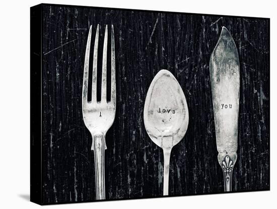 Antique Knife Fork and Spoon-Tom Quartermaine-Stretched Canvas