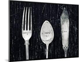 Antique Knife Fork and Spoon-Tom Quartermaine-Mounted Giclee Print