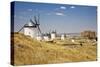 Antique La Mancha Windmills and Castle in Consuegra, Spain-Julianne Eggers-Stretched Canvas