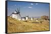 Antique La Mancha Windmills and Castle in Consuegra, Spain-Julianne Eggers-Framed Stretched Canvas