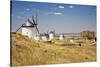 Antique La Mancha Windmills and Castle in Consuegra, Spain-Julianne Eggers-Stretched Canvas