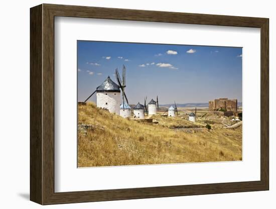 Antique La Mancha Windmills and Castle in Consuegra, Spain-Julianne Eggers-Framed Photographic Print