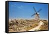 Antique La Mancha Windmills in Consuegra, Spain-Julianne Eggers-Framed Stretched Canvas