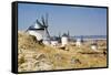 Antique La Mancha Windmills in Spain-Julianne Eggers-Framed Stretched Canvas