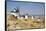 Antique La Mancha Windmills in Spain-Julianne Eggers-Framed Stretched Canvas