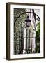 Antique Lamp On A Fence-George Oze-Framed Photographic Print