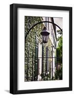 Antique Lamp On A Fence-George Oze-Framed Photographic Print