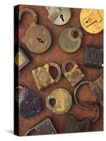 Antique Lock Collage-Vision Studio-Stretched Canvas