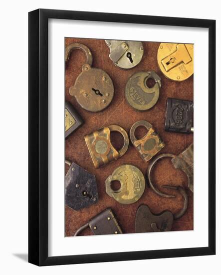 Antique Lock Collage-Vision Studio-Framed Art Print