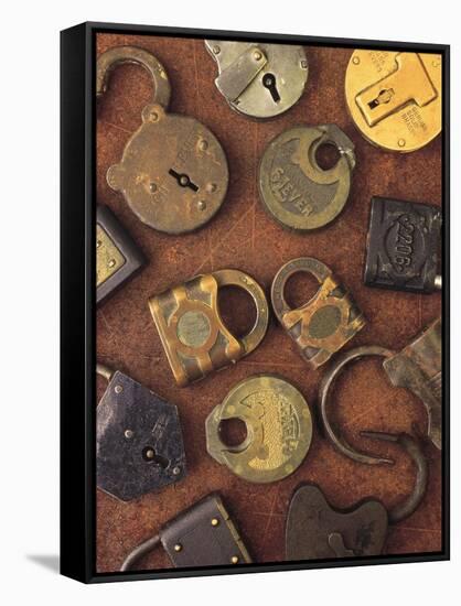 Antique Lock Collage-Vision Studio-Framed Stretched Canvas