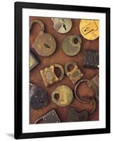 Antique Lock Collage-Vision Studio-Framed Art Print