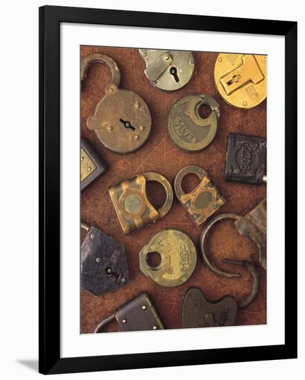 Antique Lock Collage-Vision Studio-Framed Art Print