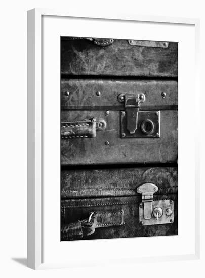 Antique Luggage Suitcases BW-Tom Quartermaine-Framed Giclee Print