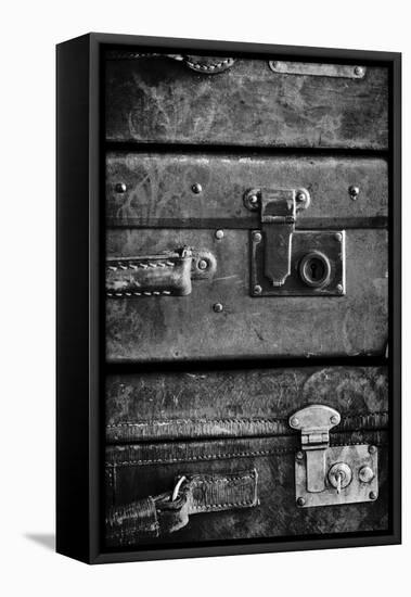 Antique Luggage Suitcases BW-Tom Quartermaine-Framed Stretched Canvas
